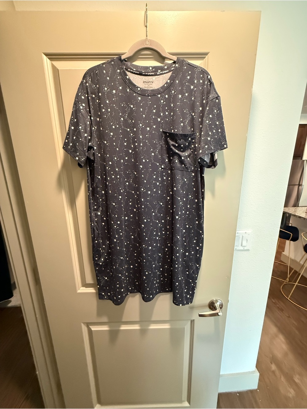 NWT Joyspun L-XL Dreamy Soft Star Print Sleep Shirt Pockets
